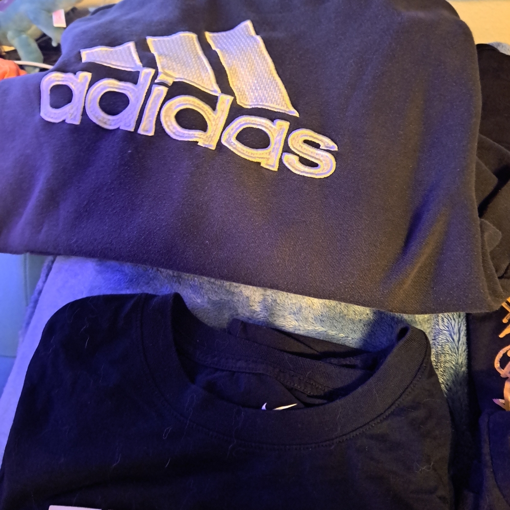Adidas Men's Sweatshirt in Navy with White Logo